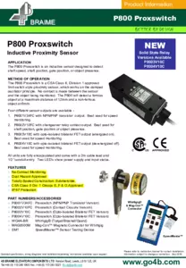 Product Datasheet - P800 Sensor